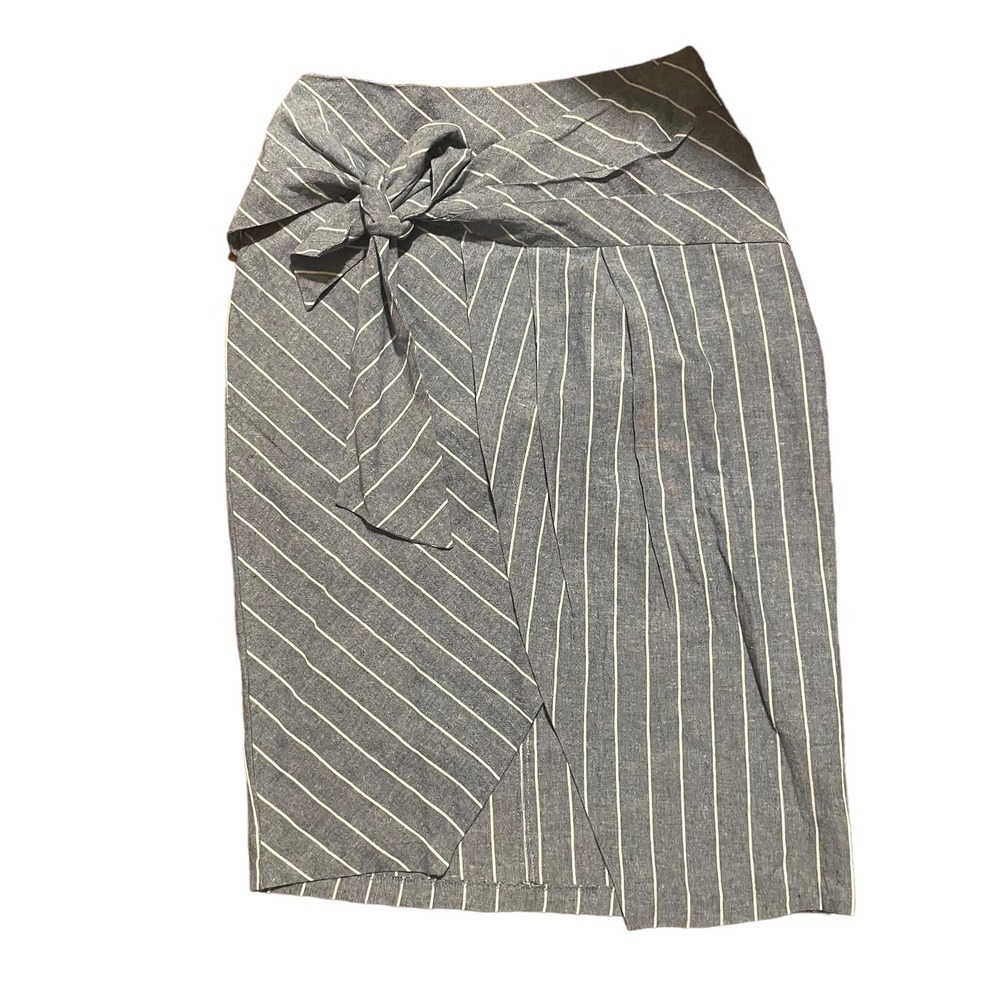 Cotton Candy LA Cotton Blend Blue & White Striped Skirt